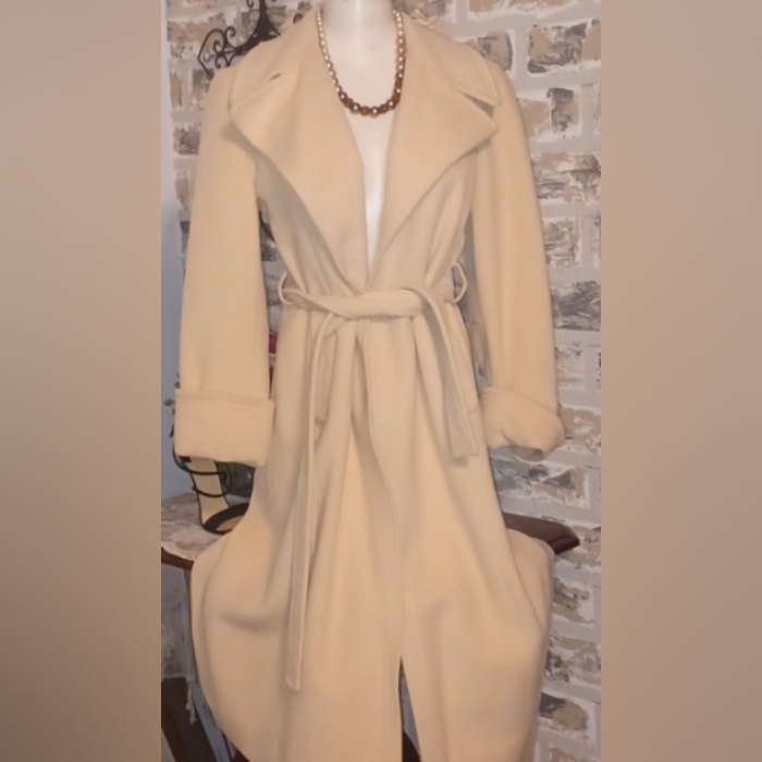 Vintage Cream Belted Coat